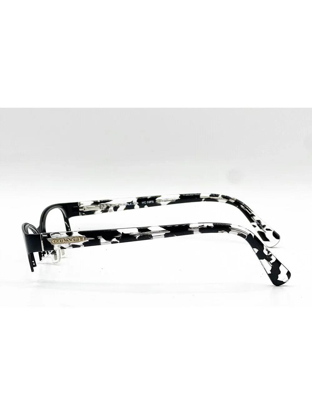 Coach HC 5078 9254 Satin Black Crystal Mosaic Cat Eye Eyeglass Frames 52-18-135